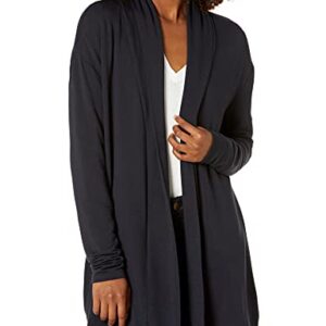 Daily Ritual Women's Supersoft Terry Relaxed-Fit Open Sweatshirt, Navy, X-Large