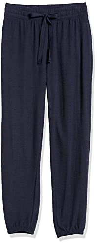 Daily Ritual Women's Cozy Knit Drawstring Jogger Pant, Navy, Large