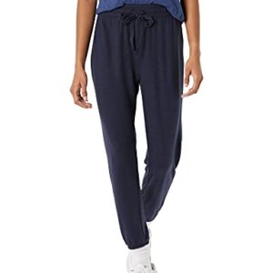 Daily Ritual Women's Cozy Knit Drawstring Jogger Pant, Navy, Large