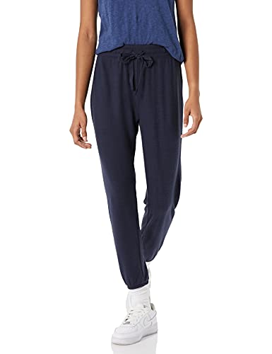 Daily Ritual Women's Cozy Knit Drawstring Jogger Pant, Navy, Large