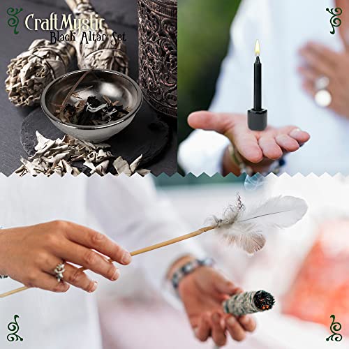 Witchcraft Supplies Wiccan Tools for Beginners - 50 Set Witchy Gifts Starter Kit Box - Crystals for Witchcraft Dried Herbs Spell Jars Candles - Spiritual Altar Witch Stuff for Pagan Gothic Room Decor