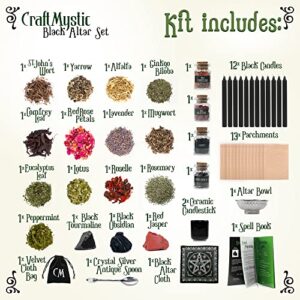 Witchcraft Supplies Wiccan Tools for Beginners - 50 Set Witchy Gifts Starter Kit Box - Crystals for Witchcraft Dried Herbs Spell Jars Candles - Spiritual Altar Witch Stuff for Pagan Gothic Room Decor