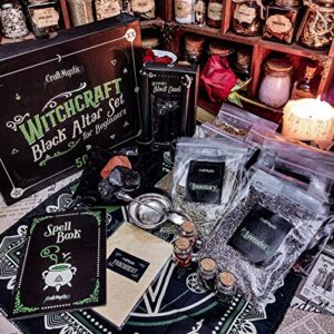 Witchcraft Supplies Wiccan Tools for Beginners - 50 Set Witchy Gifts Starter Kit Box - Crystals for Witchcraft Dried Herbs Spell Jars Candles - Spiritual Altar Witch Stuff for Pagan Gothic Room Decor