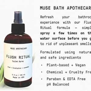 Muse Bath Apothecary Flush Ritual - Aromatic & Refreshing Toilet Spray, Use Before You Go, 8 oz, Infused with Natural Essential Oils - Aloe + Eucalyptus + Lavender, 2 Pack