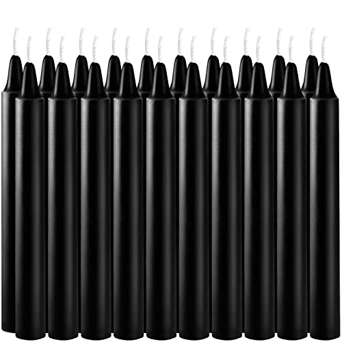 CIPHANDS 20 pcs Unscented Black Mini Taper Candle, 4 Inch Tall x 1/2 Inch Diameter, Great for Casting Chimes, Rituals, Spells, Vigil, Witchcraft, Wiccan Supplies, Wax Play & More