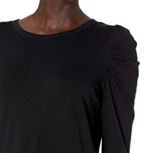 Amazon Essentials Women's Supersoft Terry Pleated-Sleeve Sweatshirt (Previously Daily Ritual), Black, X-Large