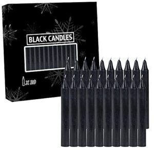 20 pcs black candles-magic ritual small mini spell chime candles-for pagan and witchcraft altars-4 inch x 1/2 inch diameter – 1.5 hour burn time