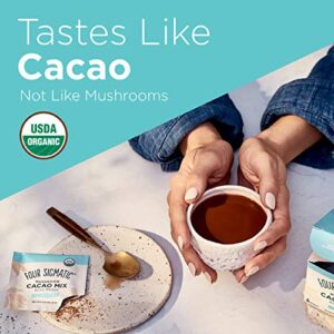 Mushroom Hot Cacao Mix by Four Sigmatic | Organic Reishi Mushroom Cacao Powder | Supports Stress & Sleep | Calm & Relax | Organic Cacao, Reishi, Cinnamon & Cardamom | Vegan & Gluten-Free | 10 Count