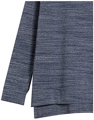 Daily Ritual Women's Oversized Terry Cotton and Modal High-Low Sweatshirt, Navy, Space Dye, Medium