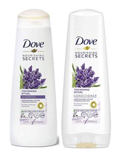 dove nourishing rituals haircare – thickening ritual – shampoo & conditioner set – net wt. 12 fl oz (355 ml) per bottle – one set