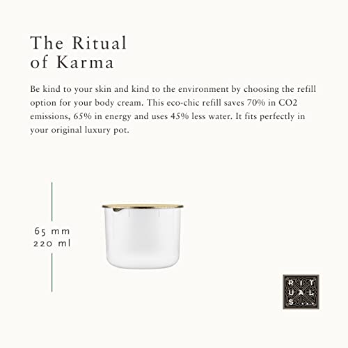 RITUALS Karma Soothing Body Cream Refill - Nourishing Cream with Holy Lotus & White Tea - 7.4 Fl Oz