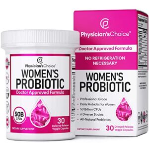 probiotics for women with organic prebiotics – 50 billion cfu, d-mannose & cranberry extract for digestive, immune & feminine support – 6 probiotic strains selected for women – womens probiotic – 30ct