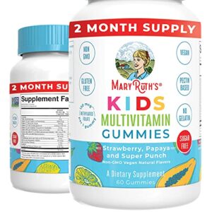 maryruth’s kids multivitamin gummies | sugar free | 2 month supply | kid & toddlers age 2+ daily multivitamin: vitamin c, d3, zinc | kids vitamins | only 1 gummy per day | 60 ct (60 day supply)