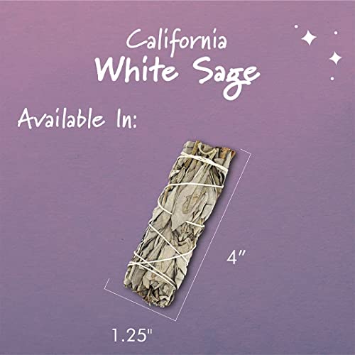 ESPOIR & AMOUR White Sage 4" - 25 Spiritual Sage Sticks for Smudging, Healing and Ritual - Hand-Tied Sage Smudge Sticks to Cleanse Negativity - Sustainably Harvested 4 Inch Californian Sage Bundle