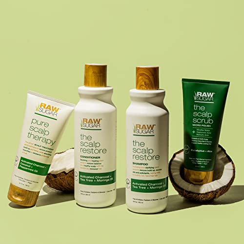 Raw Sugar Scalp Intensive Ritual Bundle - Shampoo, Conditioner, Scalp Scrub & Hair Masque, Clean Ingredients, Sulfate-Free & Paraben-Free