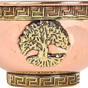 Tree of Life Copper Offering Bowl 3", Great for Altar use, Ritual use, Incense Burner, smudging Bowl, Decoration Bowl, offering Bowl - New Age Imports, Inc. (Tree of Life)