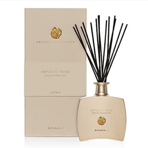rituals imperial rose luxury oil reed diffuser set – fragrance sticks with rose oil & green tea – 15.2 fl oz