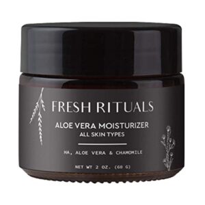 fresh rituals vegan face moisturizer with hyaluronic acid, aloe vera and niacinamide | 2 ounce | cruelty free, paraben free, natural ingredients | light weight daily use moisturizing cream
