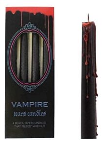 something different vampire tears black candles – set of 4 bleeding candles – gothic rituals halloween