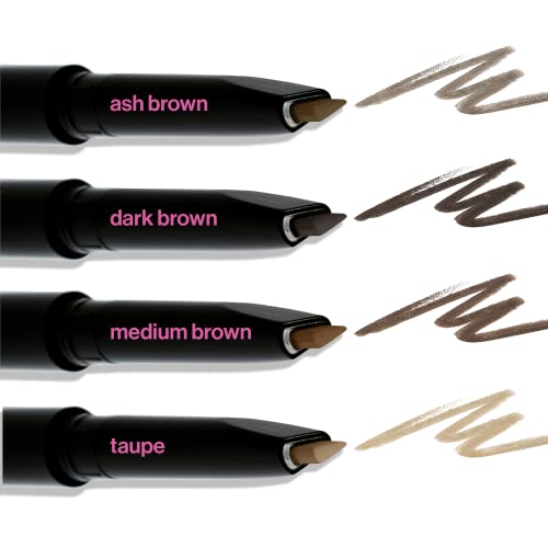 Wet n Wild Ultimate Eyebrow Retractable Definer Pencil, Medium Brown, Dual-Sided Brow Brush, Fine Tip, Shapes, Defines, Fills Brow Makeup
