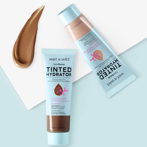 Wet n Wild Bare Focus Tinted Hydrator Matte Finish, Light Medium, Oil-Free, Moisturizing Makeup | Hyaluronic Acid | Sheer To Medium Coverage