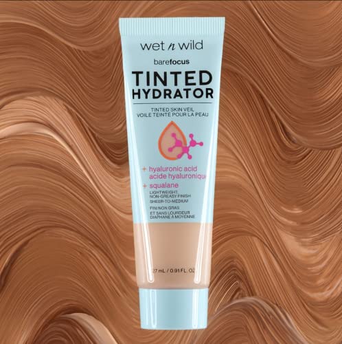 Wet n Wild Bare Focus Tinted Hydrator Matte Finish, Light Medium, Oil-Free, Moisturizing Makeup | Hyaluronic Acid | Sheer To Medium Coverage