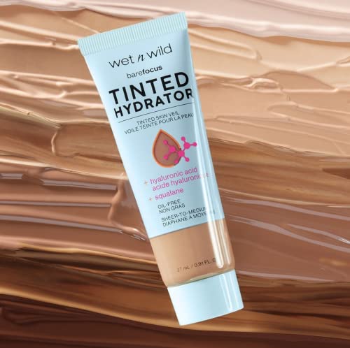 Wet n Wild Bare Focus Tinted Hydrator Matte Finish, Light Medium, Oil-Free, Moisturizing Makeup | Hyaluronic Acid | Sheer To Medium Coverage