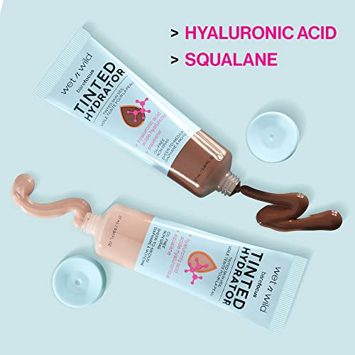 Wet n Wild Bare Focus Tinted Hydrator Matte Finish, Light Medium, Oil-Free, Moisturizing Makeup | Hyaluronic Acid | Sheer To Medium Coverage