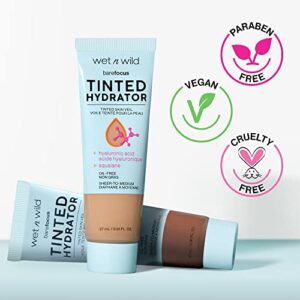 Wet n Wild Bare Focus Tinted Hydrator Matte Finish, Light Medium, Oil-Free, Moisturizing Makeup | Hyaluronic Acid | Sheer To Medium Coverage