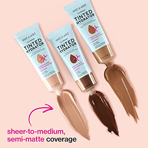 Wet n Wild Bare Focus Tinted Hydrator Matte Finish, Light Medium, Oil-Free, Moisturizing Makeup | Hyaluronic Acid | Sheer To Medium Coverage