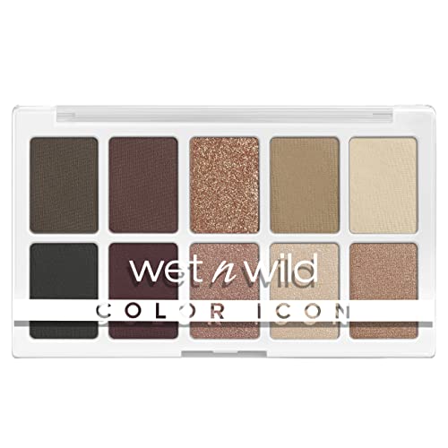 wet n wild Color Icon 10-Pan Eyeshadow Makeup Palette, Brown Nude Awakening, Long Lasting, Shimmer, Metallic, Glittery, Matte, Rich Smooth Pigment, Cruelty Free