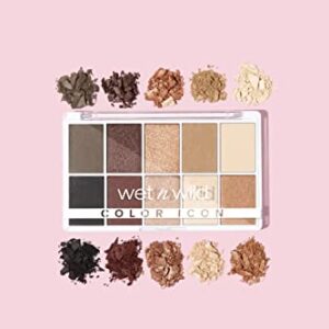 wet n wild Color Icon 10-Pan Eyeshadow Makeup Palette, Brown Nude Awakening, Long Lasting, Shimmer, Metallic, Glittery, Matte, Rich Smooth Pigment, Cruelty Free