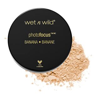 wet n wild photo focus loose baking setting powder, banana | sheer | highlighter makeup | suitable for all skin tones