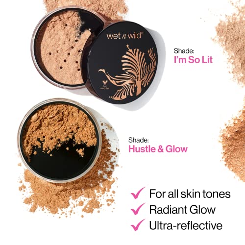 Wet n Wild MegaGlo Loose Highlighting Powder Makeup, Glow With The Flow, Gold | Vegan | Cruelty-free