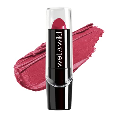 wet n wild Silk Finish Lipstick| Hydrating Lip Color| Rich Buildable Color| In The Near Fuchsia Pink