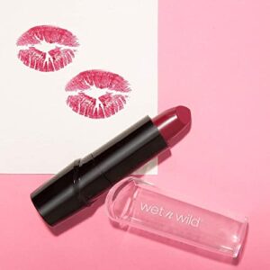 wet n wild Silk Finish Lipstick| Hydrating Lip Color| Rich Buildable Color| In The Near Fuchsia Pink