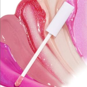 wet n wild Lip Gloss Mega Slicks High Shine Lip Gloss, Long Lasting, Hyaluronic Acid, Nude Mood