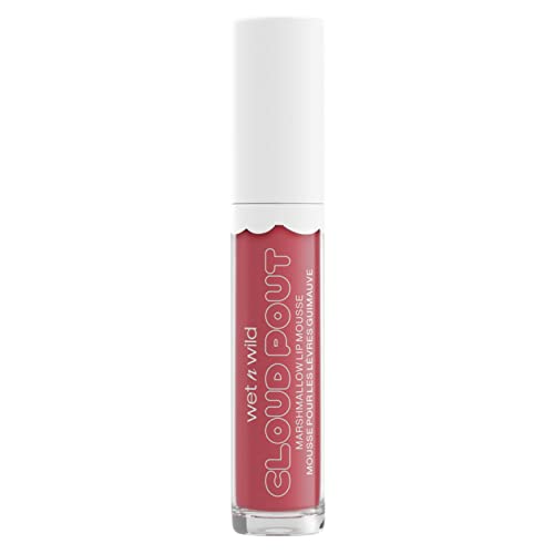 wet n wild Lip Cream Cloud Pout Marshmallow Matte Liquid Lipstick, Lip Mousse, Red Madness, Marshmallow Flavored