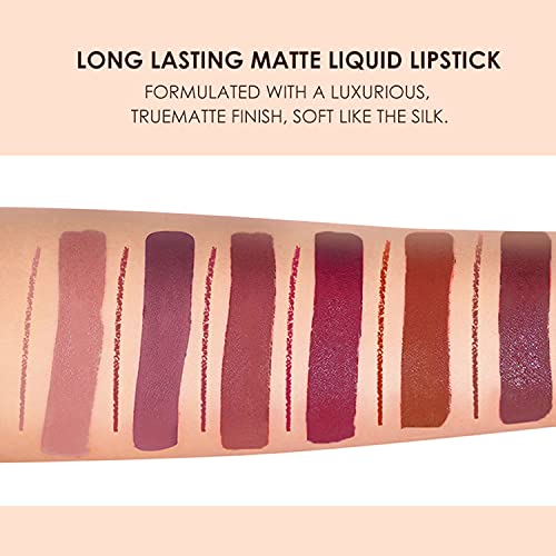 BestLand 12Pcs Matte Liquid Lipstick + Lip Liner Pens Set, One Step Lips Makeup Kits Pigment Velvety Nude Lip Stain Waterproof Long Wear Lip Gloss Make up Gift Set (Set A)