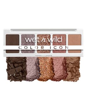 wet n wild color icon eyeshadow makeup 5 pan palette, pink camo-flaunt, matte, shimmer, metallic, long wearing, rich buttery pigment, cruelty free