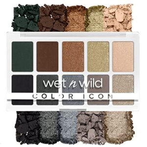 Wet n Wild Color Icon 10-Pan Eyeshadow Makeup Palette, Blue Lights Off, Long Lasting, Shimmer, Metallic, Glittery, Matte, Rich Smooth Pigment, Cruelty Free