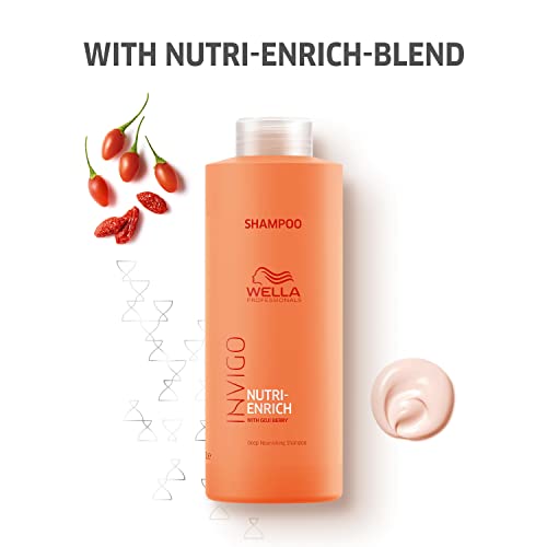 Wella Professionals Invigo Nutri-Enrich Shampoo, Professional Deep Nourishing Shampoo For Dry & Damaged Hair, 33.8 Fl oz