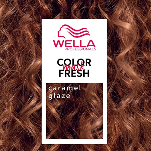 Wella Color Fresh Masks, Caramel Glaze, Natural Shade, Temporary Color, Damage Free, Color-Depositing Hair Mask With Avocado Oil, Silicone Free, 5 oz.