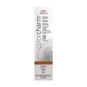 wella colorcharm permanent gel, hair color for gray coverage, 5wv cinnamon