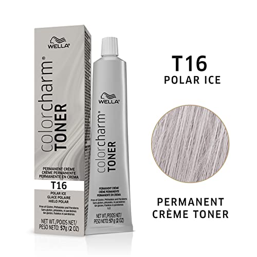 WELLA colorcharm Permanent Crème Toner, Free of Animal-Derivied Ingredients, Parabens Free, Gluten Free, T16 Polar Ice, 2 oz