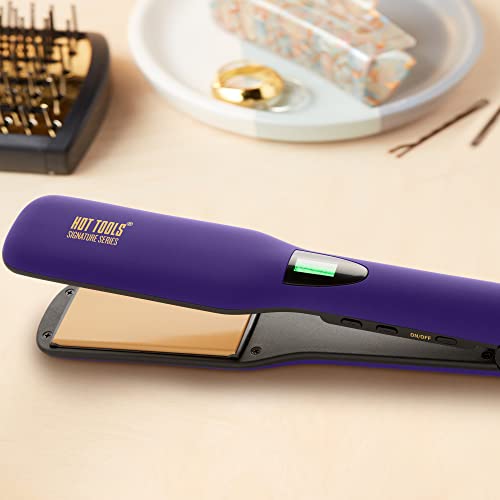 Hot Tools Pro Signature Ceramic Digital Hair Flat Iron | Silky, Smooth Professional-Quality Styles, (1-1/2 in)