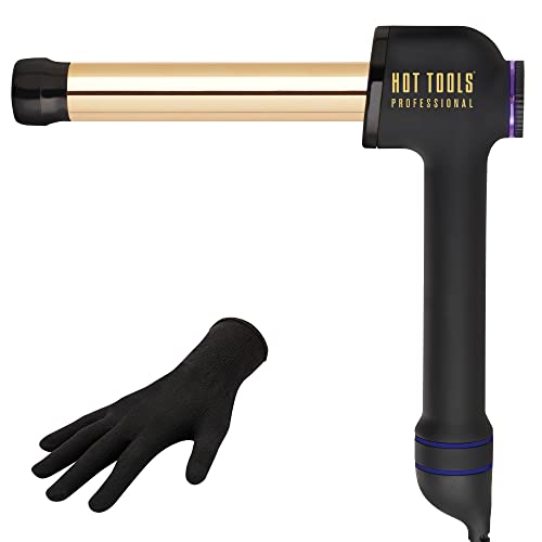 Hot Tools Pro Artist 24K Gold Curlbar Curling Wand | Long Lasting, Defined Curls (1 in)