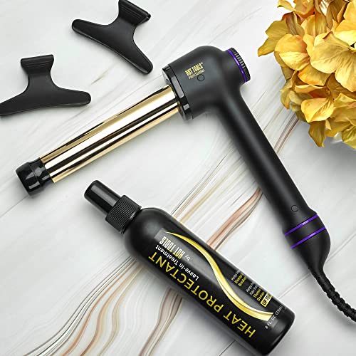 Hot Tools Pro Artist 24K Gold Curlbar Curling Wand | Long Lasting, Defined Curls (1 in)