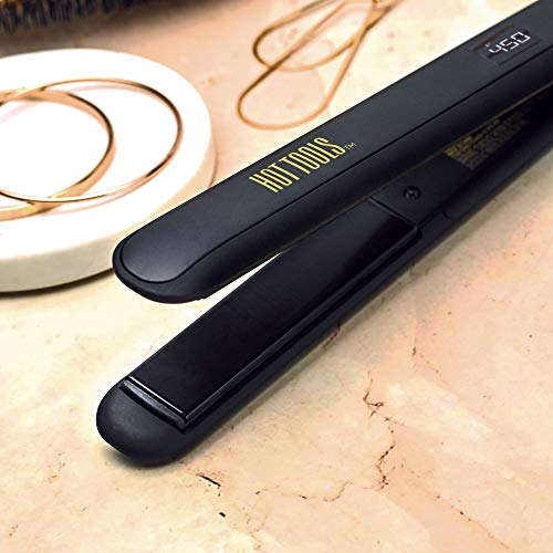 Hot Tools Pro Signature Ceramic + Tourmaline Flat Iron for Sleek Results, 1 Inch Plates