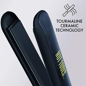 Hot Tools Pro Signature Ceramic + Tourmaline Flat Iron for Sleek Results, 1 Inch Plates